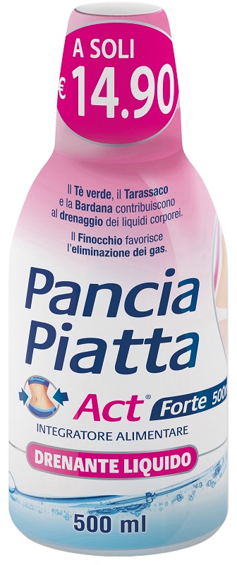 PANCIA PIATTA ACT FORTE DRENANTE LIQUIDO 500 ML - Antica Farmacia Ferrari