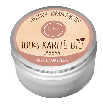 GESTI 100% KARITE' BIO 10 ML ROSA DAMASCENA LABBRA - Antica Farmacia Ferrari