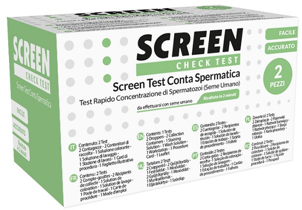 KIT PER L'INDIVIDUAZIONE DI CONTA SPERMATICA 2 PEZZI FERTILITA' MASCHILE SCREEN TEST CONTA SPERMATICA - Antica Farmacia Ferrari