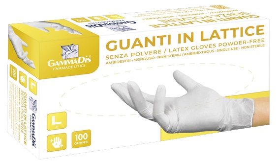 GUANTI LATTICE CON POLVERE MEDIUM 100 PEZZI - Antica Farmacia Ferrari
