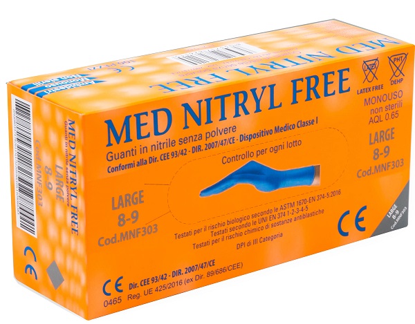 GUANTI NITRILE SENZA POLVERE LARGE 100 PEZZI - Antica Farmacia Ferrari