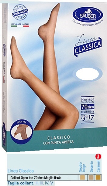 SAUBER COLLANT OPEN TOE MAGLIA LISCIA 70 DEN COLORE NEUTRO BEIGE TAGLIA 2 LINEA CLASSICA - Antica Farmacia Ferrari