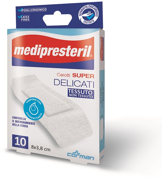 MEDIPRESTERIL CEROTTI DELICATI SUPER 8 X 3,8 10 PEZZI - Antica Farmacia Ferrari