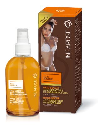 INCAROSE MAXI BRONZE OLIO SECCO ACCELERATORE DI ABBRONZATURA 125 ML - Antica Farmacia Ferrari