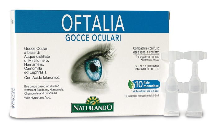 OFTALIA GOCCE OCULARI MONODOSE 2 STRIP DA 5 FIALE DA 0,5 ML - Antica Farmacia Ferrari