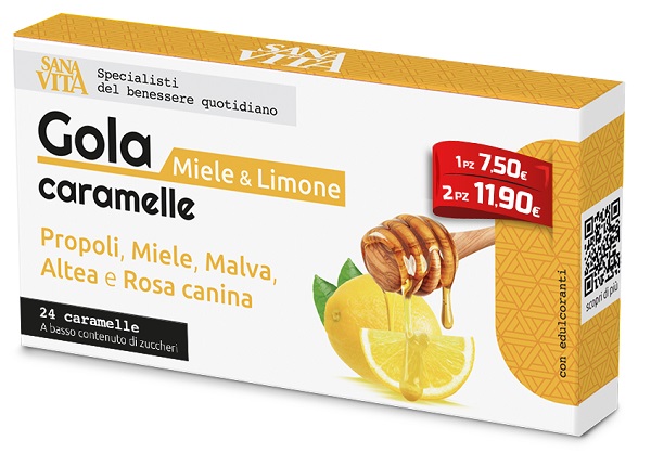 SANAVITA GOLA LIMONE MIELE 24 COMPRESSE - Antica Farmacia Ferrari