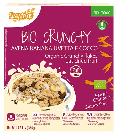 EASY TO GO BIO CRUNCHY AVENA BANANA UVETTA E COCCO 375 G - Antica Farmacia Ferrari