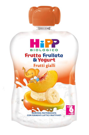 HIPP BIO FRUTTA FRULLATA YOGURT FRUTTI GIALLI 90 G - Antica Farmacia Ferrari