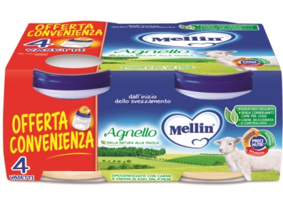 MELLIN OMOGENEIZZATO AGNELLO 4 PEZZI X 80 G - Antica Farmacia Ferrari