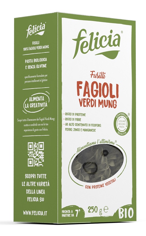 FELICIA BIO FUSILLI FAGIOLI VERDI MUNG 250 G - Antica Farmacia Ferrari