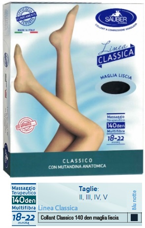 SAUBER CLASSICO COLLANT 140 DENARI MAGLIA LISCIA BLU NOTTE 3 - Antica Farmacia Ferrari