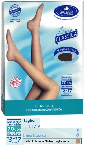 SAUBER CLASSICO COLLANT 70 DENARI MAGLIA LISCIA CAMEL 2 - Antica Farmacia Ferrari