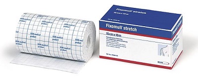 FASCIA AUTOADESIVA IPOALLERGENICA FIXOMULL STRETCH PER FISSAGGIO CATETERI M 10 X 10 CM - Antica Farmacia Ferrari