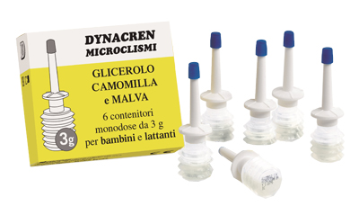 DYNACREN MICROCLISMI CAMOMILLA E MALVA 6 PEZZI DA 3 G PER BAMBINI E LATTANTI - Antica Farmacia Ferrari