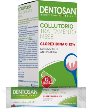 DENTOSAN COLLUTORIO MONODOSE TRATTAMENTO MENSILE 0,12% 15 BUSTINE DA 10 ML - Antica Farmacia Ferrari