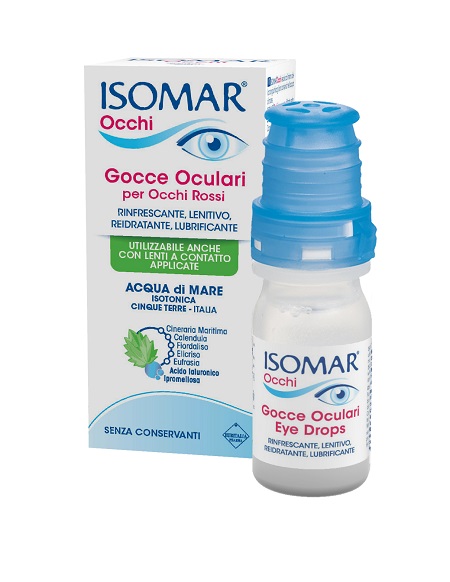 ISOMAR OCCHI GOCCE OCULARI ALL'ACIDO IALURONICO 0,20% 10 ML SENZA CONSERVANTI - Antica Farmacia Ferrari