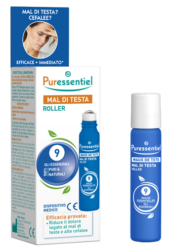 PURESSENTIEL ROLLER MAL DI TESTA AI 9 OLI ESSENZIALI 5 ML - Antica Farmacia Ferrari