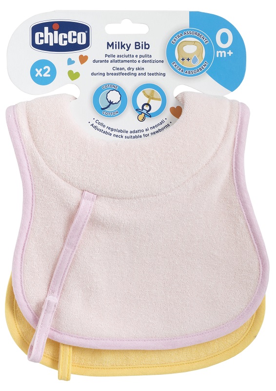 CHICCO BAVAGLINE 0M+ 2PZ ROSA - Antica Farmacia Ferrari