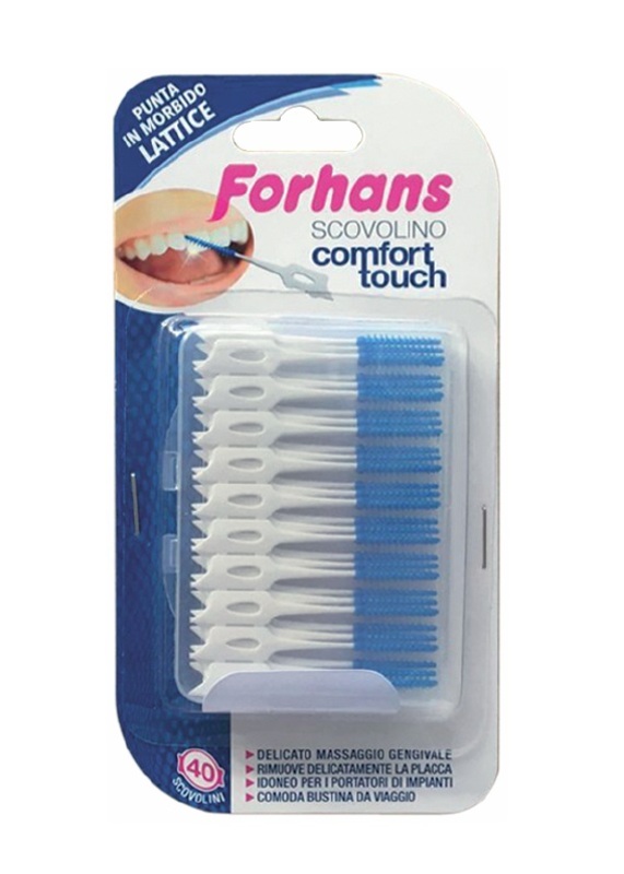 FORHANS SCOVOLINO COMFORT TOUCH PUNTA IN LATTICE 40 PEZZI - Oltrefarma