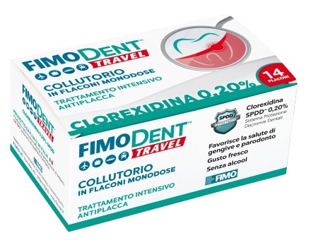 FIMODENT TRAVEL COLLUTORIO CLOREXIDINA SPDD 0,20% 14 FLACONCINI MONODOSE 10 ML - Antica Farmacia Ferrari