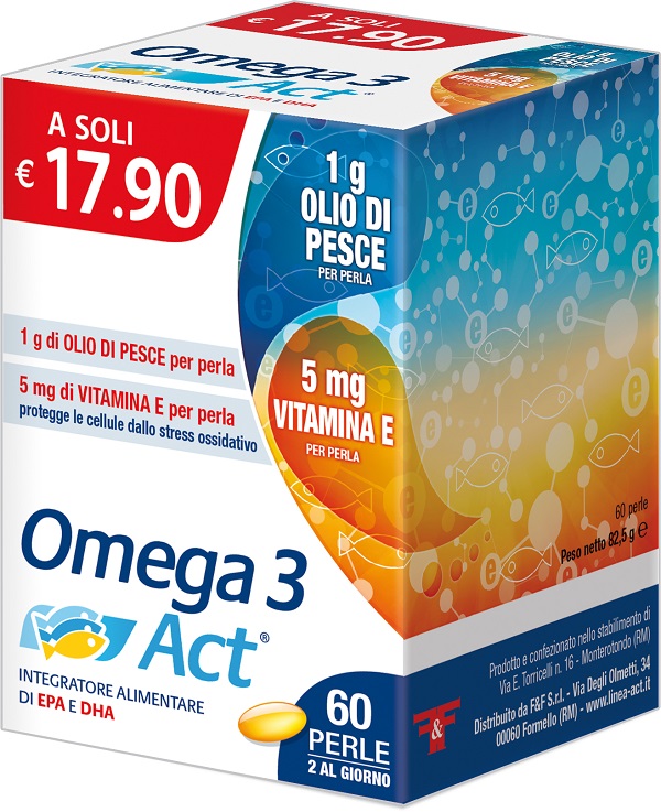 OMEGA 3 ACT 1 G + VITAMINA E 60 PERLE - Antica Farmacia Ferrari