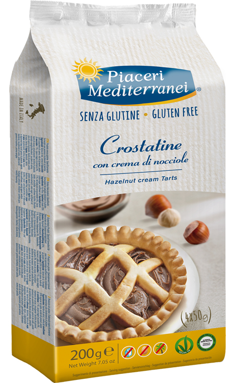 PIACERI MEDITERRANEI CROSTATINA CON CREMA DI NOCCIOLA 4 X 50 G - Antica Farmacia Ferrari