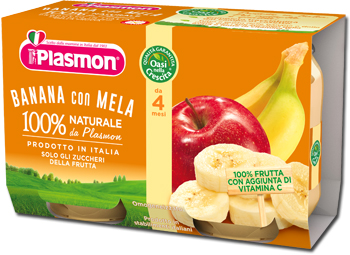PLASMON OMOGENEIZZATO BANANA/MELA 2 X 104 G - Antica Farmacia Ferrari