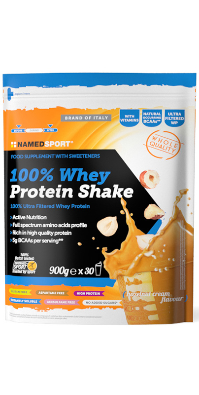 100% WHEY PROTEIN SHAKE HAZELNUT CREAM 900 G - Antica Farmacia Ferrari