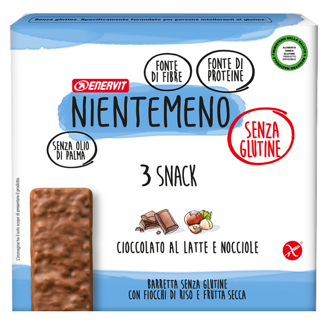 NIENTEMENO BAR CIOCCOLATO AL LATTE NOCCIOLE 3 X 33 G - Antica Farmacia Ferrari