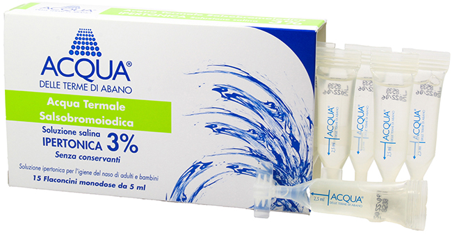 ACQUA DELLE TERME DI ABANO SOLUZIONE IPERTONICA 3% PER LAVAGGIO NASALE - Antica Farmacia Ferrari