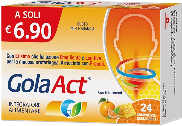GOLA ACT MIELE ARANCIA 24 COMPRESSE SOLUBILI 33,6 G - Antica Farmacia Ferrari