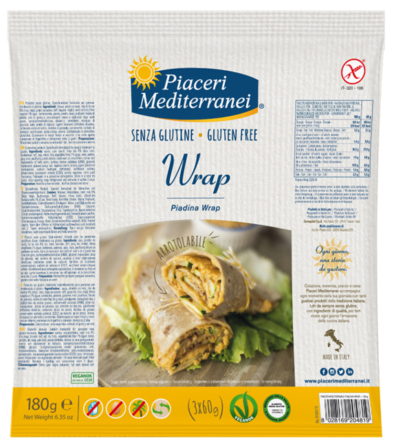 PIACERI MEDITERRANEI PIADINA WRAP 180 G - Antica Farmacia Ferrari