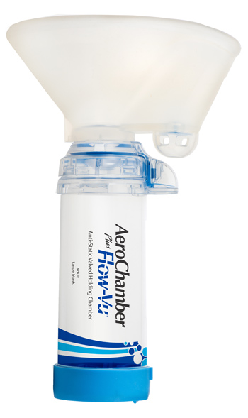 CAMERA DISTANZIATRICE ANTISTATICA AEROCHAMBER PLUS FLOWVU MASCHERA ADULTI LARGE BLU - Antica Farmacia Ferrari