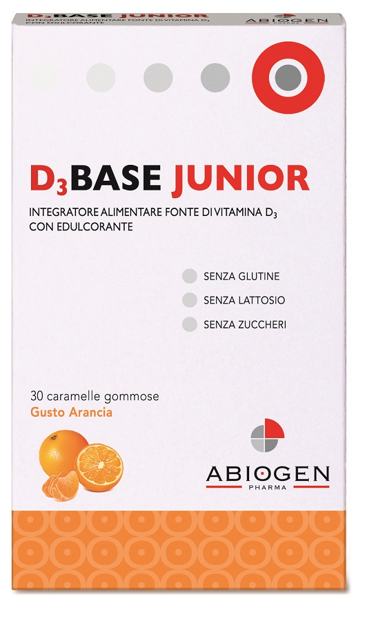 D3BASE JUNIOR 30 CARAMELLE GOMMOSE ARANCIA - Antica Farmacia Ferrari