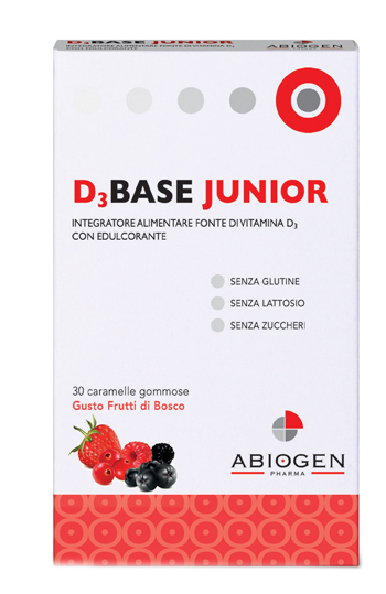 D3BASE JUNIOR 30 CARAMELLE GOMMOSE FRUTTI DI BOSCO - Antica Farmacia Ferrari