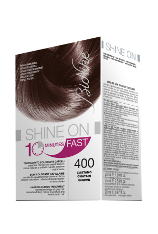 BIONIKE SHINE ON FAST TRATTAMENTO COLORANTE CAPELLI CASTANO 400 60 ML + TUBO 60 ML - Antica Farmacia Ferrari