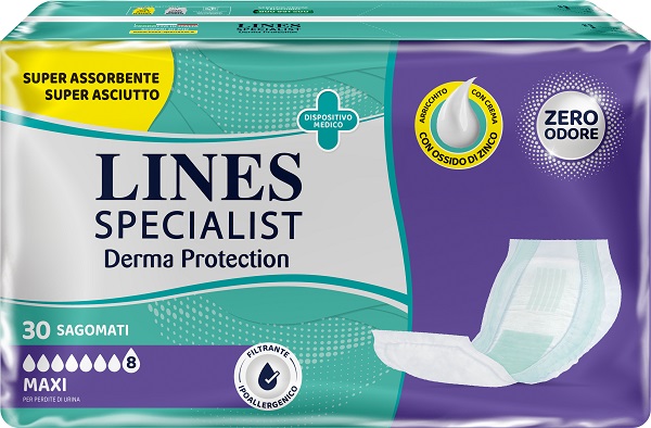 LINES SPECIALIST DERM PANNOLONE SAGOMATO MAXI 30 PEZZI - Antica Farmacia Ferrari