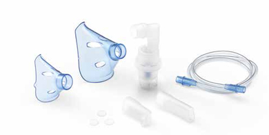 SOFFIO CUBE KIT ACCESSORI RICAMBIO CON AMPOLLA BOCCAGLIO FOCELLA NASALE MASCHERA PEDIATRICA ADULTI TUBELLO FILTRI RICAMBIO BORSA PORTA ACCESSORI - Oltrefarma