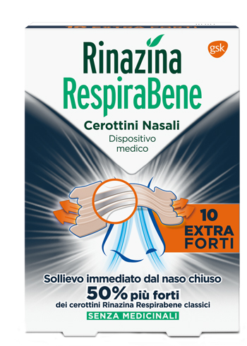 RINAZINA RESPIRABENE CEROTTI NASALI EXTRA FORTI 10 PEZZI - Antica Farmacia Ferrari
