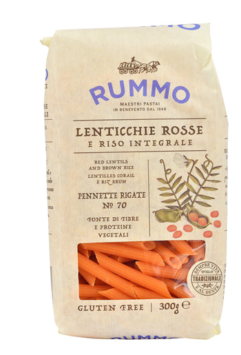 RUMMO PENNETTE RIGATE N 70 LENTICCHIE ROSSE E RISO INTEGRALE 300 G - Antica Farmacia Ferrari