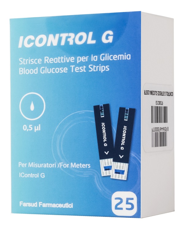 STRISCE MISURAZIONE GLICEMIA ICONTROL G 25 PEZZI - Oltrefarma