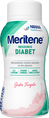 MERITENE RESOURCE DIABET FRAGOLA ALIMENTO IPERPROTEICO 28 VITAMINE E MINERALI 200 ML - Antica Farmacia Ferrari