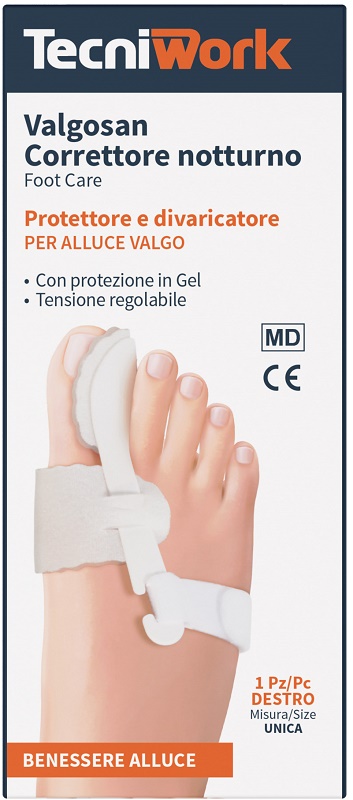 CORRETTORE NOTTURNO PER ALLUCE VALGO DESTRO MISURA UNICA VALGOSAN 1 PEZZO - Antica Farmacia Ferrari