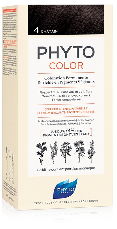 PHYTOCOLOR 4 CASTANO 1 LATTE + 1 CREMA + 1 MASCHERA + 1 PAIO DI GUANTI - Antica Farmacia Ferrari