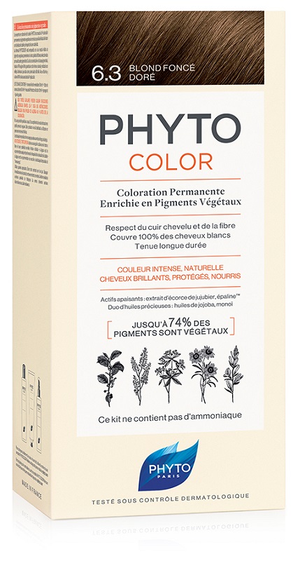 PHYTOCOLOR 6.3 BIONDO SCU DOR 1 LATTE + 1 CREMA + 1 MASCHERA + 1 PAIO DI GUANTI - Antica Farmacia Ferrari