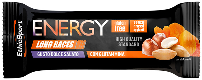 ETHICSPORT ENERGY LONG RACES BARRETTA ENERGETICA DOLCE SALATO CON GLUTAMMINA 42 G - Antica Farmacia Ferrari