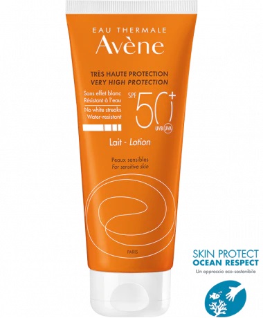 EAU THERMALE AVENE SOLARE LATTE SPF50+ 100 ML NUOVA FORMULA - Antica Farmacia Ferrari