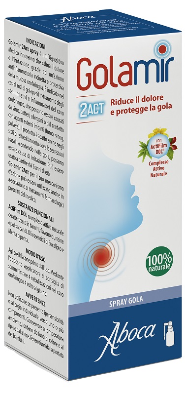 GOLAMIR 2ACT SPRAY 30 ML NO ALCOOL ADULTI E BAMBINI DA UN ANNO DI ETA' - Antica Farmacia Ferrari