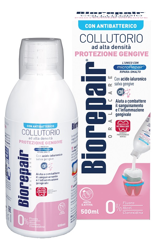BIOREPAIR ORAL CARE COLLUTORIO ALTA INTENSITA' CON ANTIBATTERICO PROTEZIONE GENGIVE 500 ML - Antica Farmacia Ferrari
