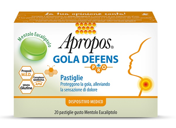 APROPOS GOLA DEFENS PRO 20 PASTIGLIE MENTOLO EUCALIPTO - Antica Farmacia Ferrari